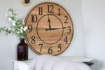 30" Large Solid Soft Maple Wood Clock with Black Roman Numerals (in stock)
