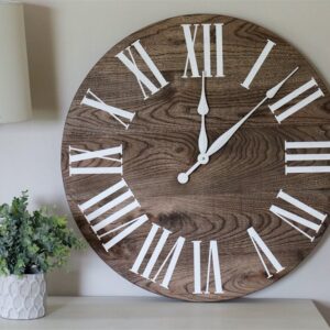 Large Grey Solid Wood Hackberry Wall Clock