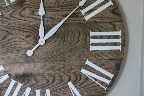 Large Grey Solid Wood Hackberry Wall Clock