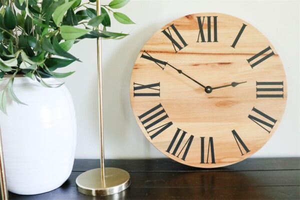 Flat Sawn 18" Sycamore Hardwood Wall Clock (in stock)