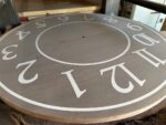 26" clear walnut clock, white arabic numerals