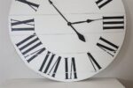 Simple 36" Farmhouse Style Large White Distressed Wall Clock with Black Roman Numerals (in stock)
