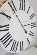 Simple 36" Farmhouse Style Large White Distressed Wall Clock with Black Roman Numerals (in stock)