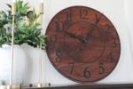 Solid Walnut Wood Wall Clock with Black Numbers