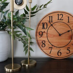 Locust Hardwood Large Wall Clock with Regular Numbers