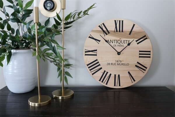 Large 18" French Style Maple Wall Clock (in stock)