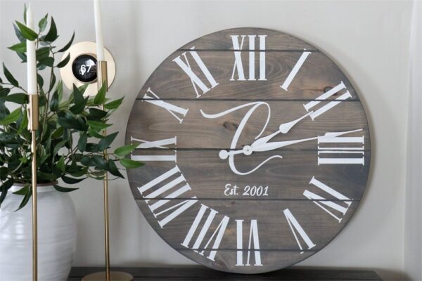 Large Customized Grey Wall Clock