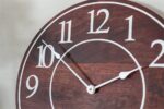 Solid Wood Walnut Wall Clock with White Numbers