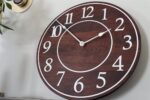 Solid Wood Walnut Wall Clock with White Numbers