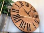 Simple Large Quartersawn White Oak Wall Clock with and Roman Numerals