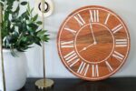 Locust Hardwood Large Wall Clock with Roman Numerals