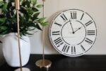 White Lightly Distressed Wooden Farmhouse Wall Clock