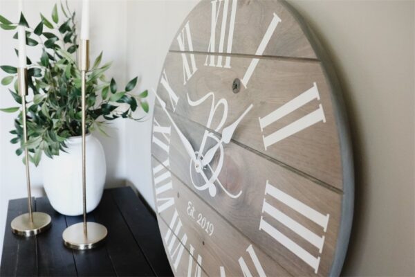 Large Customized Grey Wall Clock