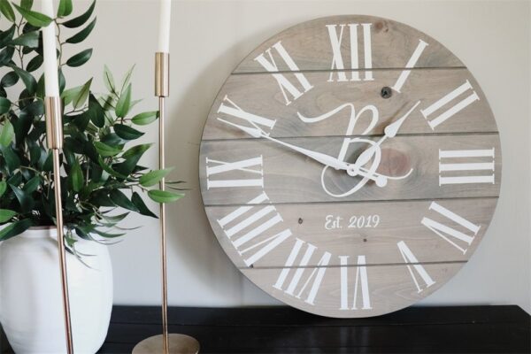 Large Customized Grey Wall Clock