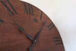 Solid Wood Walnut Wall Clock with Black Roman Numerals