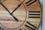 Large Quartersawn Sycamore Hardwood Wall Clock with Black Roman Numerals