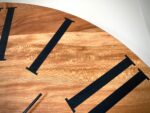 Large Solid Sycamore Hardwood Farmhouse Wall Clock with Black Roman Numerals